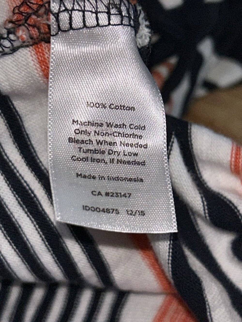 Talbots Sz MEDIUM Blue Orange Ivory Stripe Knit Dress Pullover Lace-up Neck EUC - Picture 7 of 7